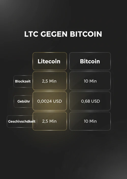 Abstrakte Darstellung von Litecoin-Münzen und Casino-Chips, die schnelle und kostengünstige Online-Glücksspieltransaktionen symbolisieren.