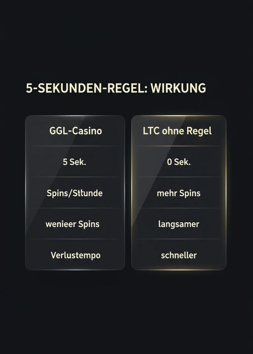 Litecoin Kryptowährungssymbol vor einer Reihe von Spielautomaten